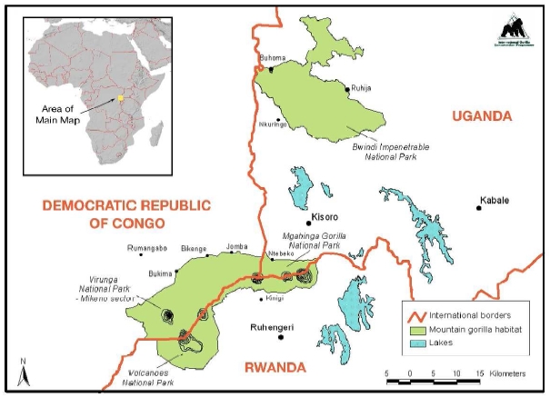 Virunga national park map